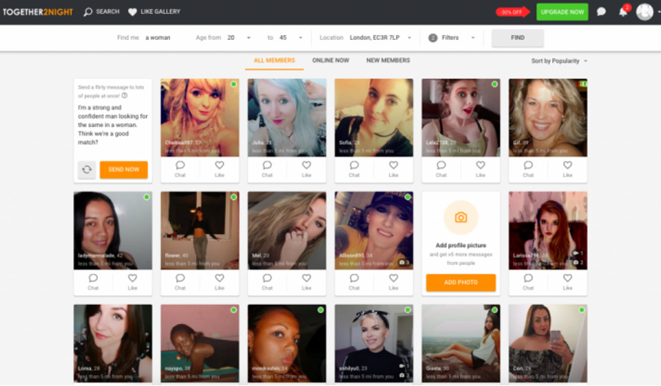 Design und Benutzerfreundlichkeit Together2Night