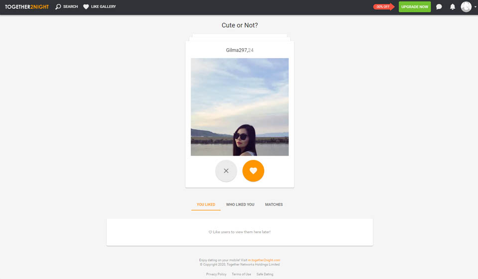 Anwendung und Website Together2Night