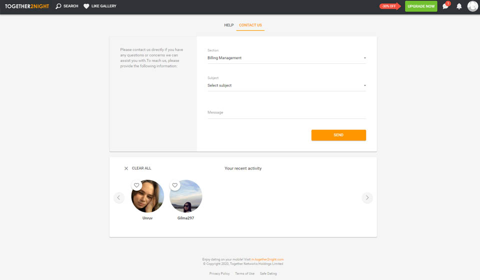 Hilfe und Unterstützung bei Together2Night erhalten